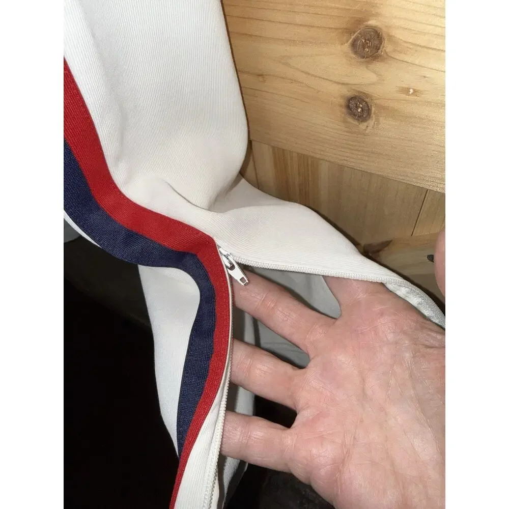 Polo Ralph Lauren White Red Navy Side Stripe Pique Track Pant Joggers USA Sz XL